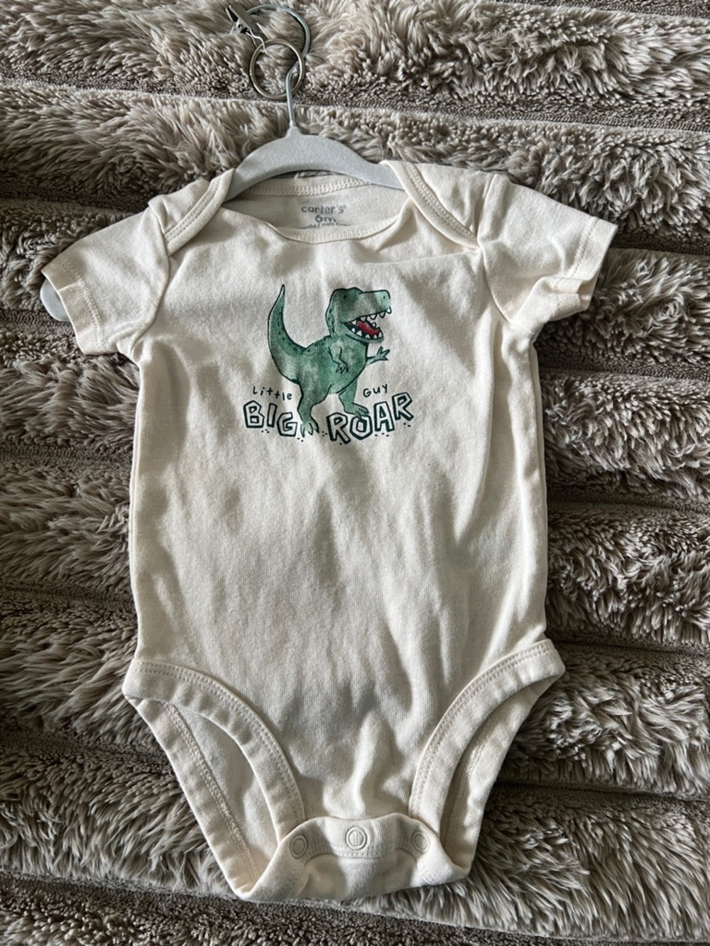 Carter's Green Dinosaur Hoodie, Pants & Cream Dino Bodysuit Set - Picture 2 of 4